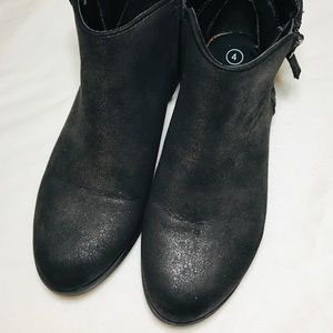 Cat & Jack Metallic Shimmer Black Ankle Boots